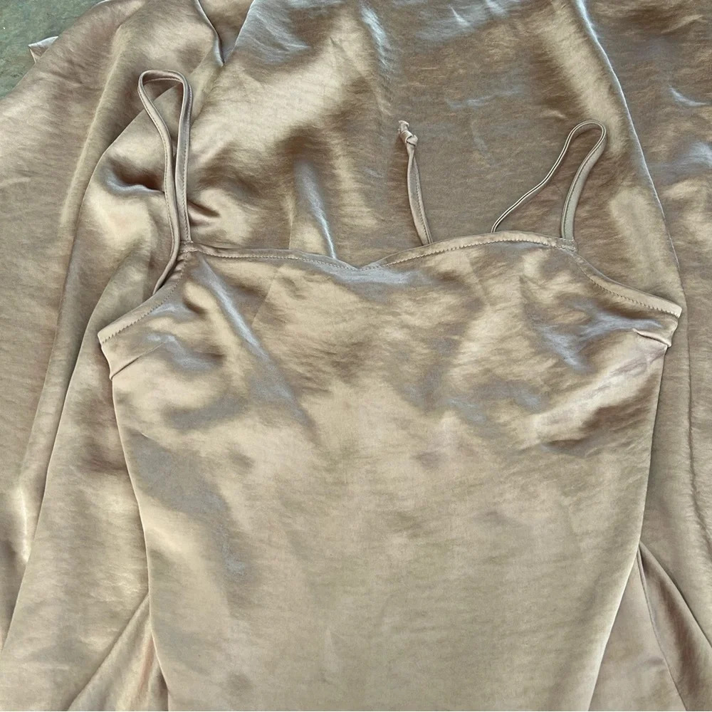 Motel Bonita Satin Slip Maxi Dress Rose XS NWT - Picture 7 of 7